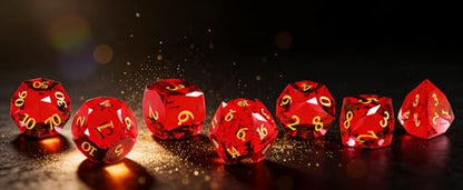Crystal Amethyst Polyhedral Dice Set for DND (7-Piece) - Hand-Polished Gemstone Gaming Dice for Dungeons and Dragons & Tabletop RPGs, with Gift Case - color: Sj-004