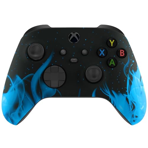 Silent Modz Custom Wireless Controller for Microsoft Xbox Series X|S, Xbox One S|X & PC (Blue Flames) - color: Blue Flames