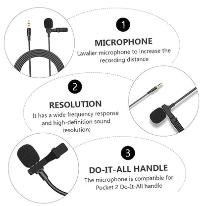 Clip Lavalier Microphone for Live Streaming and Meetings Compatible Pocket Sturdy Collar Clip for Secure Use Sound Capture for Vlogs and Gaming