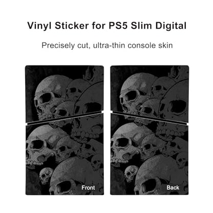 Skin Sticker Compatible with PS5 Slim Digital Console Controller (Grey) | Protective Decal Cover, Game Device Vinyl - color: Grey