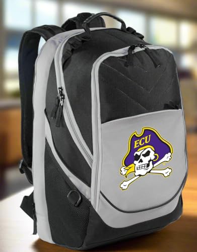 Broad Bay East Carolina University Backpack ECU Laptop Computer Bag (Black & Gray) - color: Black & Gray