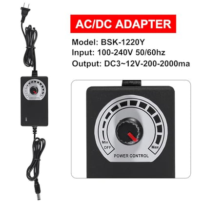 UMLIFE 1 Set PC Fans 120mm (120mm x 32mm) with Variable Speed Controller 3V to 12V, Axial Computer Fan with AC Plug 110V 120V 220V, Vent Fan for PC Cooler Biltong Box Cabinet Receiver Xbox DVR