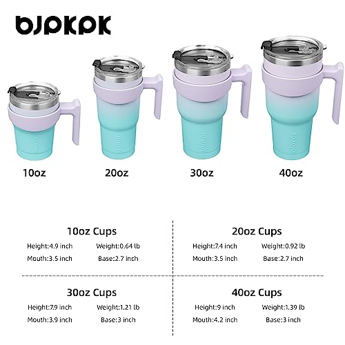 BJPKPK 10 oz Mini Tumbler with Lid, Straw & Handle, Insulated Steel Cup | Small, Spill Proof, Leak Proof, Thermal, Double Wall Vacuum, Sweatproof, Dishwasher Safe, BPA Free, Lavender Green - color: A-Lavender Green, size: 10 Ounces