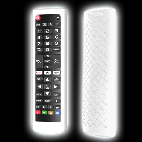 Case for LG TV Remotes, Cover for LG Smart TV Remote Control AKB75095307 AKB75375604 AKB74915305 Original, Replacement Silicone Skin Sleeve Glow in The Dark White - color: White