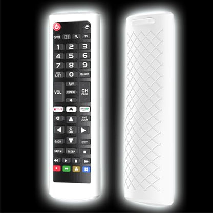 Case for LG TV Remotes, Cover for LG Smart TV Remote Control AKB75095307 AKB75375604 AKB74915305 Original, Replacement Silicone Skin Sleeve Glow in The Dark White - color: White
