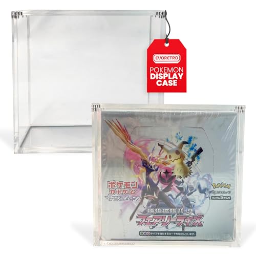Acrylic Display Case Compatible for Pokemon Japanese Booster Box – Fits VSTAR Universe, Shiny Star V, VMAX Climax, Tag Team GX All Stars, Shiny Treasure ex – Dustproof Protector Box Holder - Large - style: JP Box L (1)