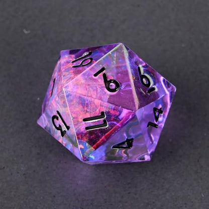 Electroplated Resin Dice Set, Resin Edge Sharp for Dungeons & Dragons RPG, MTG Board Games with Gift Box (Electroplating Purple Color) - color: Electroplating Purple Color