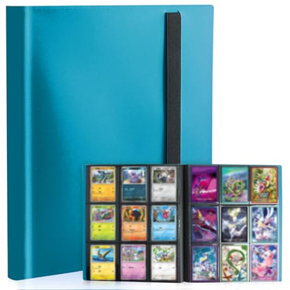 Card Binder 9-Pockets,Trading Card Binder,20 Pages, 360 Card Capacity Collection Binder, Card Folder for MTG, TCG, Game Cards & Sports Cards (Lake Blue) - color: Lake blue