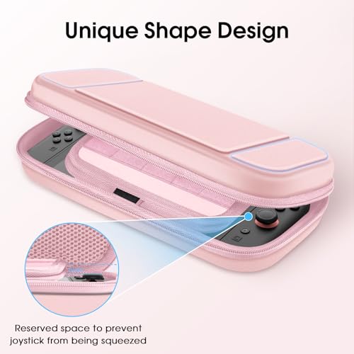 FINTIE Carrying Case for Nintendo Switch 2 (2025), Shockproof Hard Shell Switch 2 Case, Protective Cover Travel Bag with 19 Game Card & 2 Micro SD Card Slots & Inner Pocket, Rose Gold - color: Rose Gold