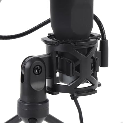 USB Gaming Microphone, RGB Condenser Mic with Tripod Stand, Desktop Wired PC Microphone for Streaming Podcast Studio