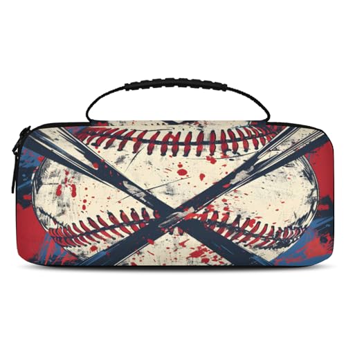 Adornori Carry Case Compatible with Nintendo Switch 2, with 20 Games Cartridges, Portable Travel Carrying Case Pouch for Accessories & Game Cards, Sports Ball Baseball - color: Multicolor 13