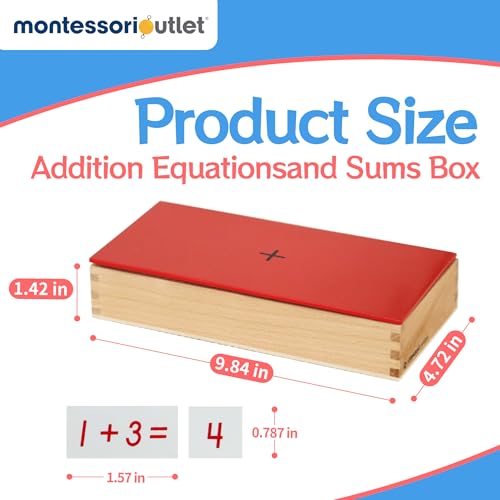 MONTESSORI OUTLET Addition Equations and Sums Box for 3-6 Years Montessori Education at School and Home - style: Addition Equations and Sums Box