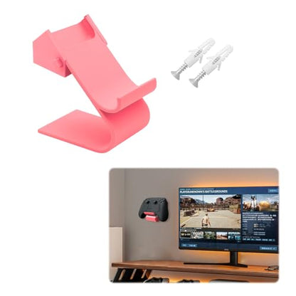 Wall-mounting & Desktop Storage Stand for Steam Controller 2 2026 Game Controller Display Stand and Storage Rack Lightweight Durable PLA Material (Pink) - color: Pink