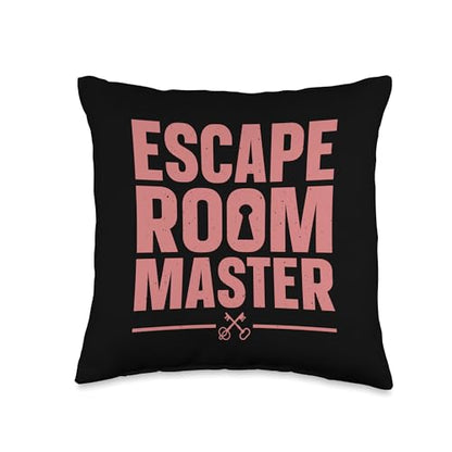 Funny Escape Room Art for Men Women Escape Game Escape Room Throw Pillow - size: 16x16