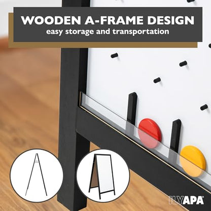 Ilyapa Prize Drop Board, 28x57 in - Penny Drop Game, Whiteboard Sign | Wooden A-Frame Whiteboard Sign, Includes 20 Coin Drop Discs & Eraser - For Trade Shows & Events - color: White, size: 28x57