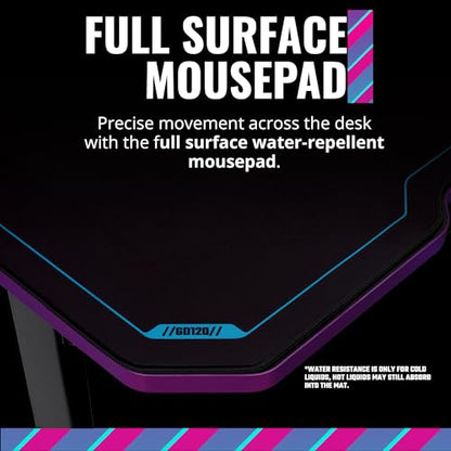 Cooler Master GD120 PC Gaming Desk with Cable Management, Water-Repellent Mousepad, Modern Simple Sturdy Style Table Workstation for Home Office - style: GD120