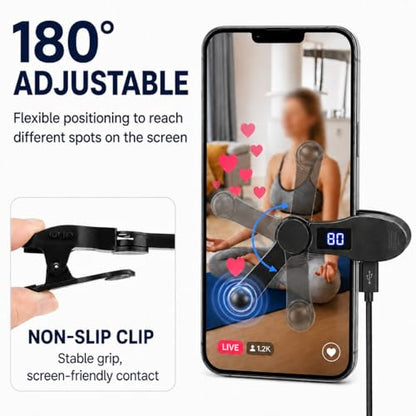 Aylthyo Auto Clicker for Smart Phone, Phone Screen Device Speed Clicker for iPhone iPad Apps, Fast Click Simulation Finger Continuous Click for Tiktok, Live Broadcasts Likes, Lightning Deal, Reward Task, Plug and Play(Black) - size: BLACK-1 PC