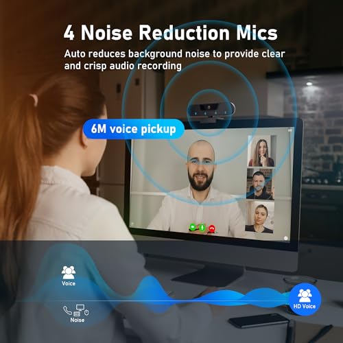 1080P Webcam with Microphone, 75°FOV FHD PC Camera with 1080P/60fps, Privacy Cover, Plug & Play USB Web Cam, Autofocus, 1080P/60fps External Webcam for PC, Computer Web Camera for Laptop, Mac, Zoom - color: 2K/75°FOV