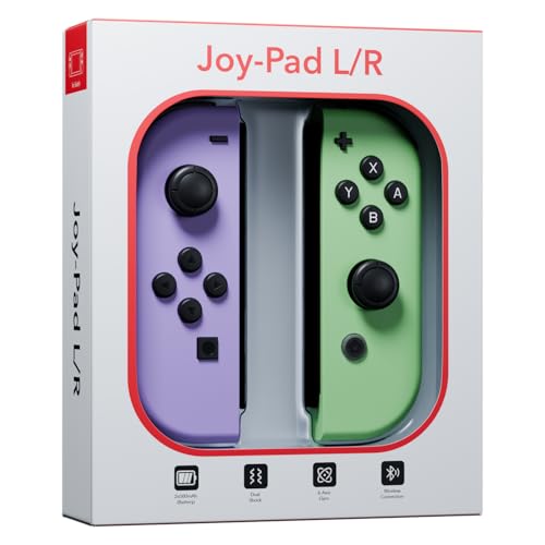 Tideal Set of Replacement Controller for Nintendo Switch - Compatible with Nintendo Switch (1) / OLED/Lite - Dual Vibration/Motion Control / 6-Axis Gyro (Purple & Green) - color: Purple & Green