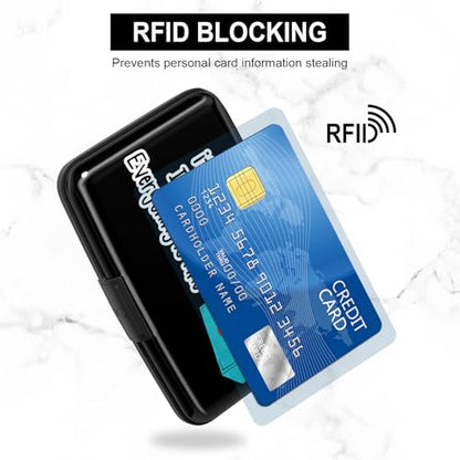 Card Holder Credit Cards Holder for Women RFID wallet women Business Card Holder Wallet Mini Aluminum Card Wallet RFID Blocking Slim Metal Hard Card for Women, Art Dumpster - color: Art Dumpster