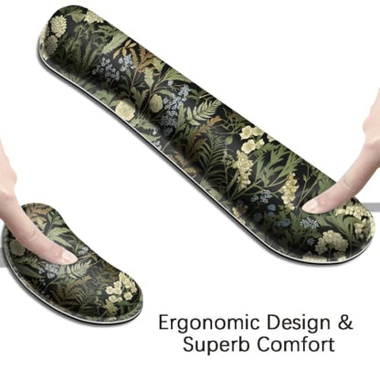 Desk Mat, Large Gaming Mouse Pad with Wrist Rest, 4 in1 XXL Mouse pad+Keyboard Wrist Rest+Mouse Pad Wrist Support+Cup Coaster Set, Ergonomic Desk Pad for Home Office,Weeds - color: 89