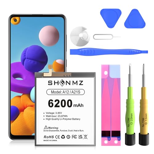 SHENMZ 6200mAh Battery for Galaxy A12 with Repair Tools – Upgraded | EB-BA217ABY Battery Replacement for Samsung Galaxy A12 A12S Models SM-A125F/U/M - style: A12
