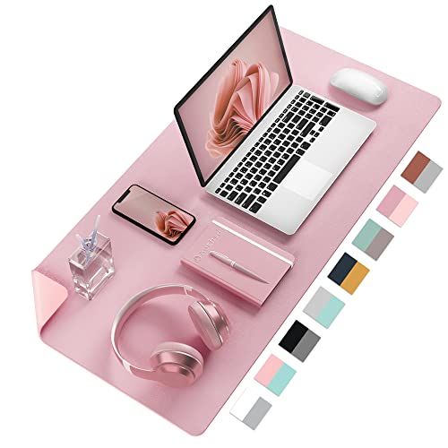 Aothia Double-Sided PU Leather Desk Pad - Non-Slip Large Mouse Pad & Desk Mat for Office, Home - Waterproof, Easy to Clean, Durable Dual-Sided Surface (23.6"x13.7", Purple) - color: Purple, size: 23.6" x 13.7"
