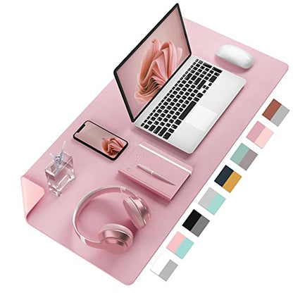 Aothia Double-Sided PU Leather Desk Pad - Non-Slip Large Mouse Pad & Desk Mat for Office, Home - Waterproof, Easy to Clean, Durable Dual-Sided Surface (23.6"x13.7", Purple) - color: Purple, size: 23.6" x 13.7"