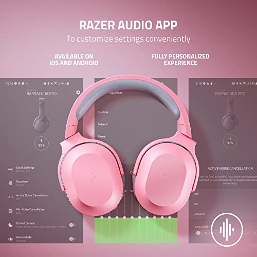 Razer Barracuda X Wireless Gaming & Mobile Headset, Quartz Pink | 2.4GHz + Bluetooth, Lightweight, 40mm Drivers, Detachable Mic, 50 Hr Battery - color: Pink, size: Standard, style: Barracuda X