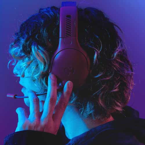 PDP AIRLITE Pro Wireless Stereo Gaming Headset, Officially Licensed by Sony PlayStation 5, PS5/PS4/PS3/PC, Lightweight Durable 40 Foot Connection, Noise-canceling Flip-to-Mute Mic, Cosmic Red - color: Red, style: Wireless