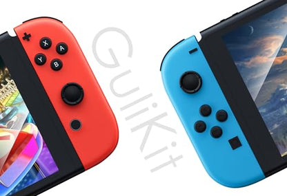 GuliKit Switch Joysticks Replacement,Anti-Drift TMR Magnetic Joystick | For Switch LCD/OLED Joy Con & Switch Lite, Analog Thumbstick Upgrade Kit With Multiple Color Stick Caps