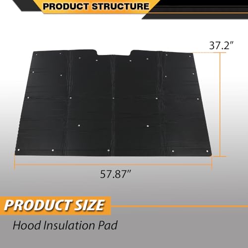 CNNELL Hood Insulation Pad Compatible with Chevy GMC Pickup Truck Jimmy Suburban 1981-1987 Black - style: 1981-1987 Chevy/GMC