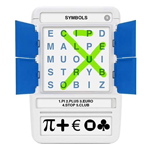 Word Search Travel Game - 100 Puzzles with Picture Clues | 50 Wipe Clean Cards with Slide Reveal case and Pen | Activity, Gift, Stocking Stuffer | for Kids and Adults, Age 6+ - style: Word Search