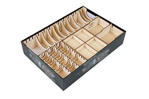 Wooden Game Organizer Compatible with Mage Knight Board Game – 5 Removable Trays for Cards and Tokens, Shades of Tezla, Krang and Lost Legion, Laser-Cut Birch – The Broken Token