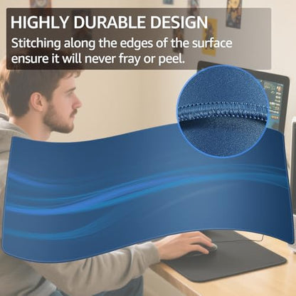 KTRIO Large Gaming Mouse Pad, Desk Mat, 31.5 x 15.7 in, Navy Blue, XXL | Smooth Micro-Weave Surface, Artistic Pattern Design, Non-Slip Rubber Base, Durable Stitched Edges, Office & Home Use - color: Navy Blue, size: 31.5l X 15.7w Inches