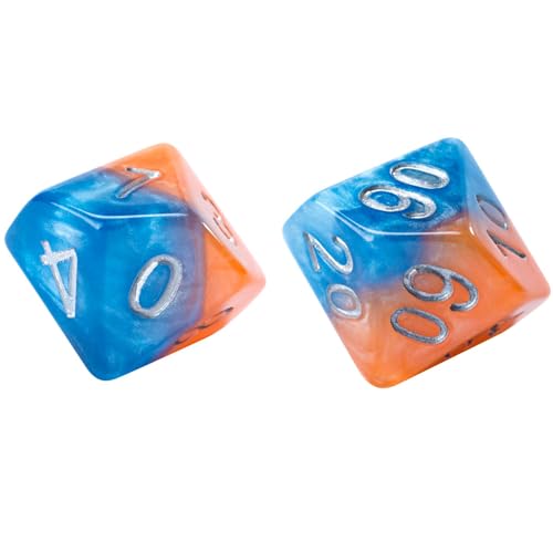 Gate Keeper Games and Dice: Halfsies Dice: Fire & Dice - 7pc Set, Flame Orange & Frost Blue, Pearlescent Swirl, 7 Resin Dice for Role Playing Games - style: Fire & Dice