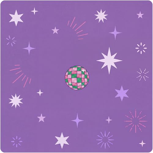 Drydiet Mahjong Mat for Table 31.5 x 31.5 Inch American Mahjong Mat with Carrying Bag, Non-Slip Noise Reduction Table Item for Family Poker Domino Board Game Night & Party Use(Disco Ball) - style: Disco Ball