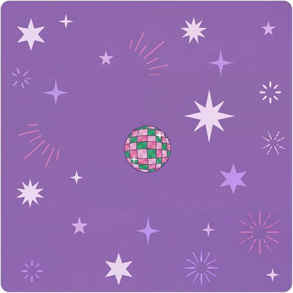 Drydiet Mahjong Mat for Table 31.5 x 31.5 Inch American Mahjong Mat with Carrying Bag, Non-Slip Noise Reduction Table Item for Family Poker Domino Board Game Night & Party Use(Disco Ball) - style: Disco Ball