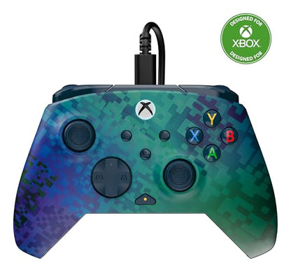 Turtle Beach Rematch Advanced Wired Gaming Controller for Xbox & PC | Xbox Series X|S, Xbox One, PC, 2 Remappable Buttons, Hall-Effect Triggers, Audio Controls, Mic Mute, Ergonomic, Glitch Green - color: Glitch Green