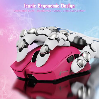 ATTACK SHARK X11SE Wireless Gaming Mouse, 59g Lightweight, Magenta | Bluetooth/2.4Ghz Wireless/Wired Connectivity, 22K DPI, PixArt PAW3311 Gaming Sensor, 1K Polling Gamer Mice for PC/Mac - color: Magenta