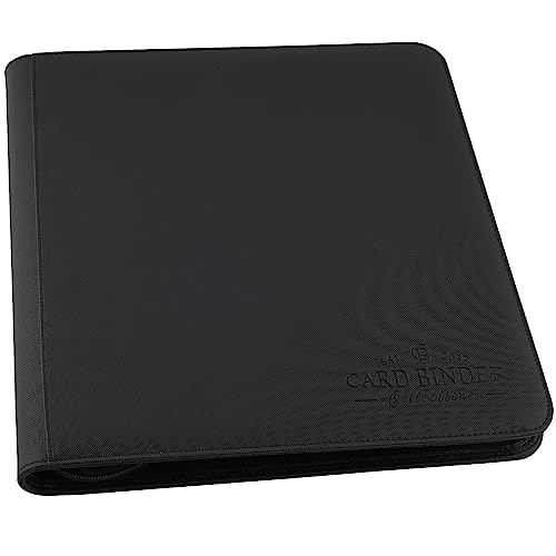Trading Card Binder, Card Collection Binder Album Folder with 720 Side Loading Pockets, 12 Pocket Trading Card Album Folder for TGC,MTG, Baseball Cards, Yugioh - color: Black720