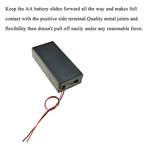 HAHIYO 18650 Battery Holder Bundle with Wire Sturdy Cover Flexible Springs Contact Build-in Switch Batteries Black Case Easy Install 5 Pieces for Wall Clocks Ham Radio Kids Toys - style: 18650-2-5P