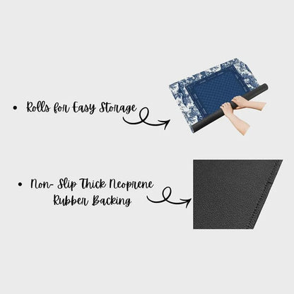 Personalized Palm Beach Chic Mahjong Mat, Custom Monogram Neoprene Game Surface, Portable Travel Playing Mat with Non-Slip Rubber Backing