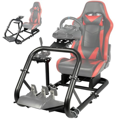 Dardoo Racing Simulator Cockpit Sim Racing Fit for Logitech G920 G29 G923 | for Thrustmaster T818 T248X T248 T300 TX, for Fanatec, Racing Simulator without Wheel Pedal Shifter Seat