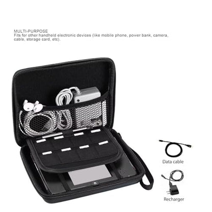 Carrying Case for 2DS with 8 Game Card Holders Protective Hard Shell Travel Carrying Case Pouch for Console Accessories Shockproof Dust Proof (Black) - color: Black