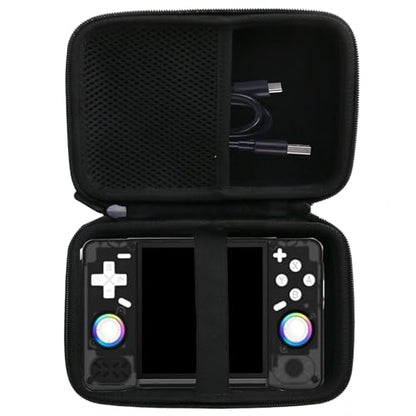 WERJIA Hard Carrying Case Compatible with RG447V/RG DS/XF40H Handheld Game Console, Mesh Pocket fits Cable, SD Card (Black) - color: Black
