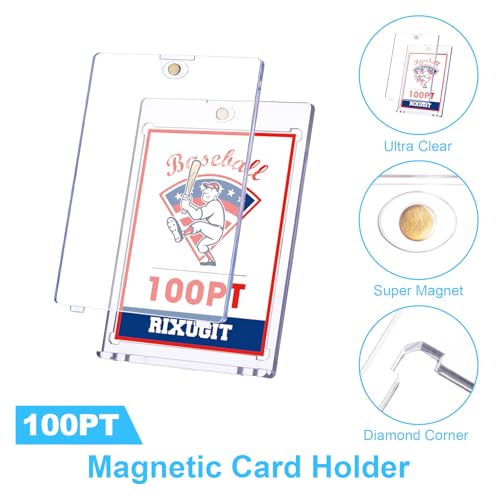 20 Pack 100pt One Touch Magnetic Card Holders for Trading Cards | V Protection Hard Plastic Magnet Card Protectors, Magnetic Card Sleeve For Standard Collectible Trading Cards,Baseball Cards - size: 20ct 100PT Card Holder