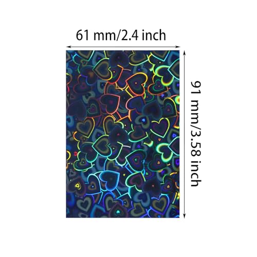 ONLYKXY 100pcs Soft Clear Plastic Heart Glitter Bag Storage Pouch Laser Sleeve Cover Pocket Holder Holographic Photo Protector Top Loader for 3in Trading Card Coin Jewelry (Black) - color: Black