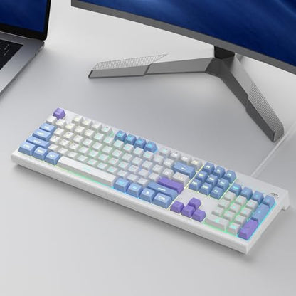 MageGee Creamy Keyboards,K2 Classic Keyboard Wired RGB Backlit 104 Keys Waterproof Ergonomic Keyboard,PC Keyboards for PC/loptop/MAC - Lris Violet - color: Lris Violet