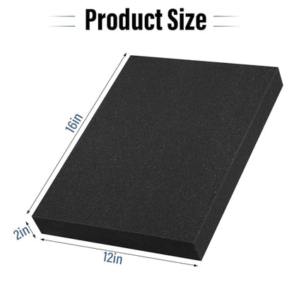 4pcs High Density Packing Foam Sheets, Black Polyurethane Foam Padding, Cushioning Foam Inserts for Cases, Shipping, Storage Drawer - 16" X 12" X 2" - size: 2" Thick